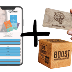 Minimalistic pack + NFC business card + Cube